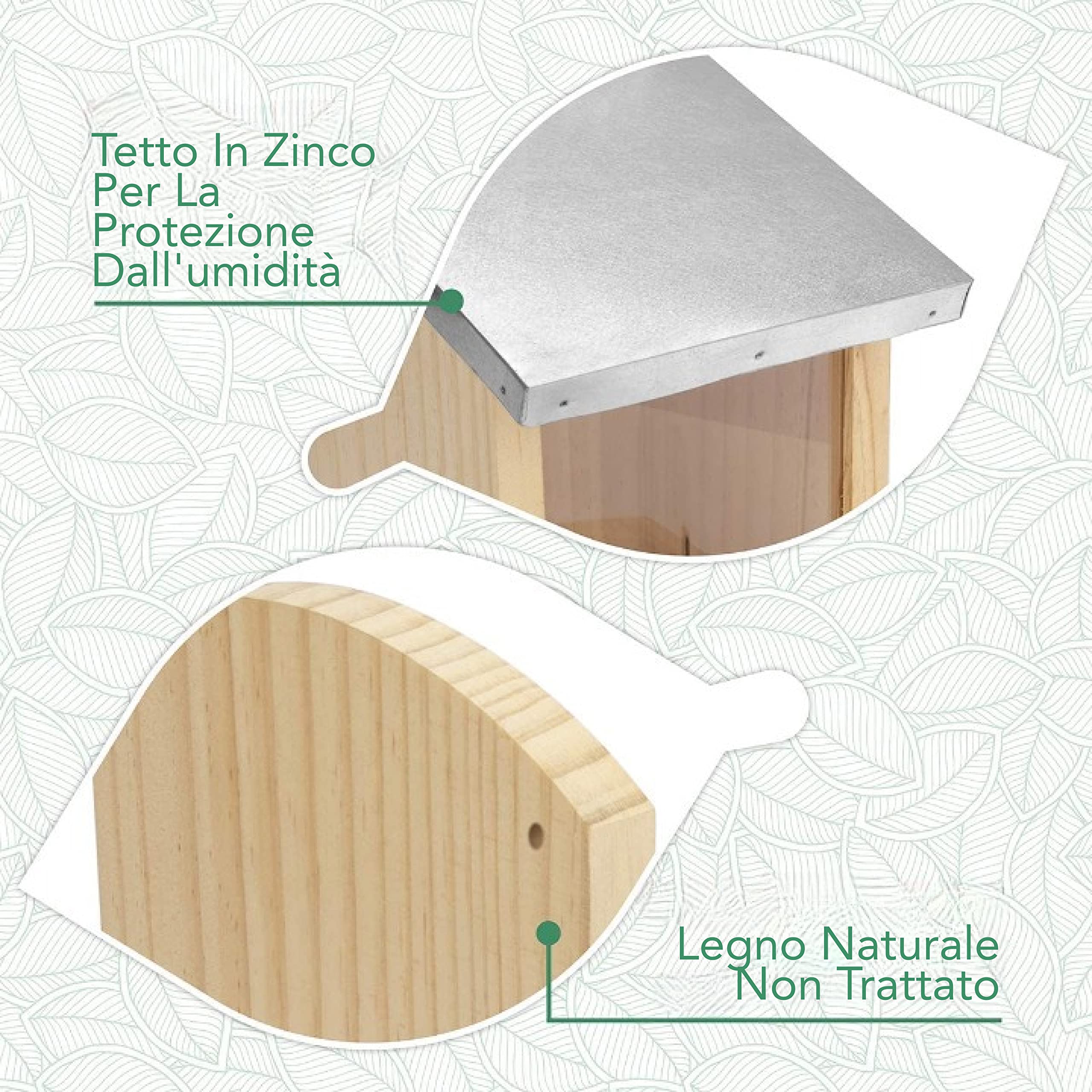 WILDLIFE FRIEND | Mangiatoia Scoiattoli XXL – Da Riempire con Mangime Scoiattolo – Resistente alle Intemperie – Realizzata in Legno Massello, Tetto in Metallo e Finestrina in Plastica – 26x14x29cm