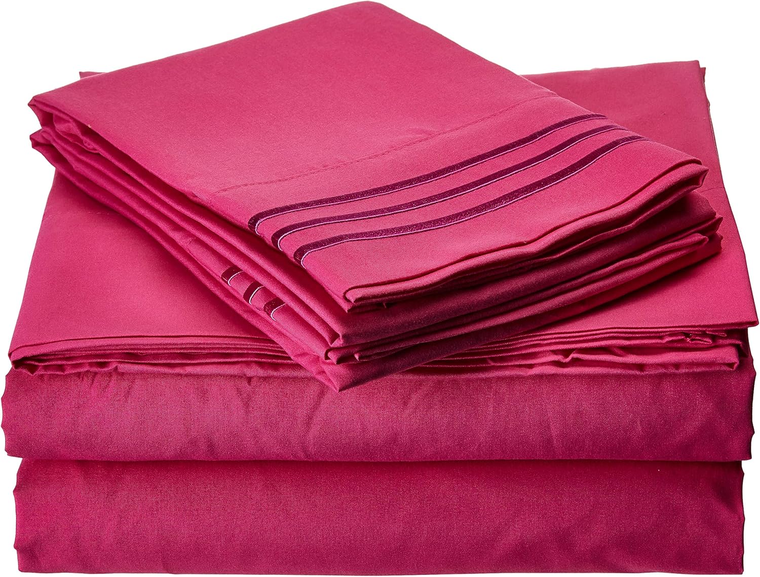 Elegant Comfort 4-Piece Bed Sheet Bedding Set! Luxury Softness 1500 Premier Hotel Quality Wrinkle Free with Deep Pockets, Queen, Hot Pink