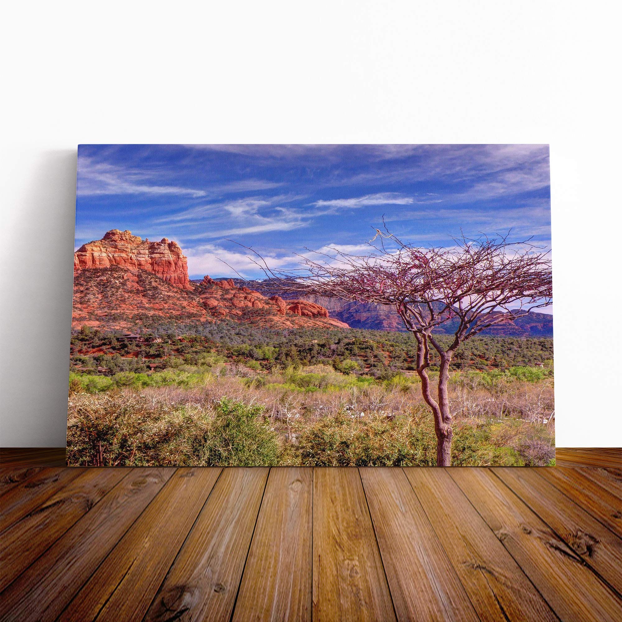 Sedona Arizona Landscape USA Canvas Print | Gallery Wrapped 30mm Frame Wall Art | 24x16 inches | Ready to Hang | Modern Landscape Picture | Living Room Bedroom Lounge Office