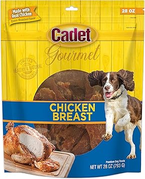 Cadet Gourmet Chicken Breast Dog Treats - Healthy & Natural Chicken Dog Training Treats for Small & Large Dogs - Inspected & Tested in USA 28 oz.