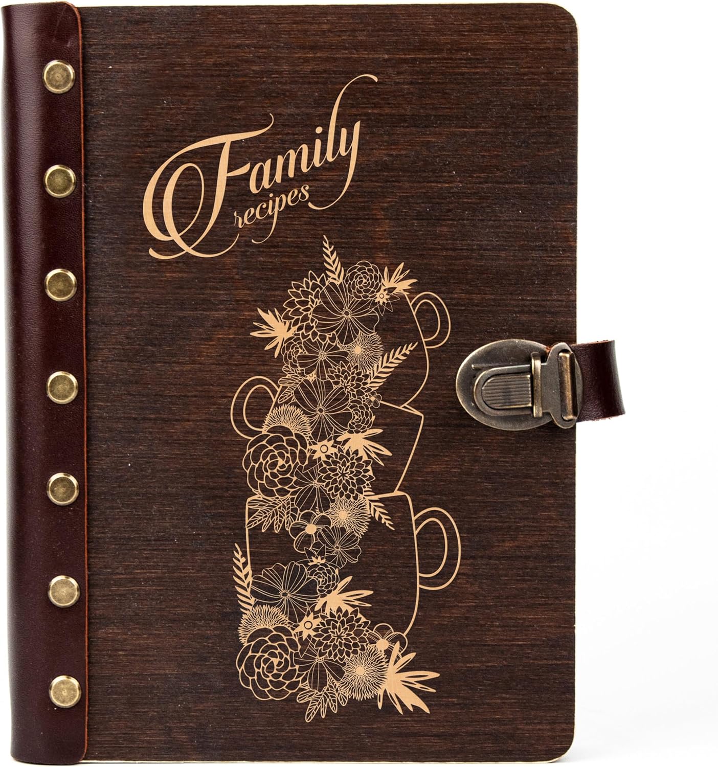Family Recipe Journal Custom Recipe Book Binder Cooking Journal Christmas Gift Personalized Gift from Daughter Blank Recipe Journal Wooden Cookbook Journal Family Recipe Book