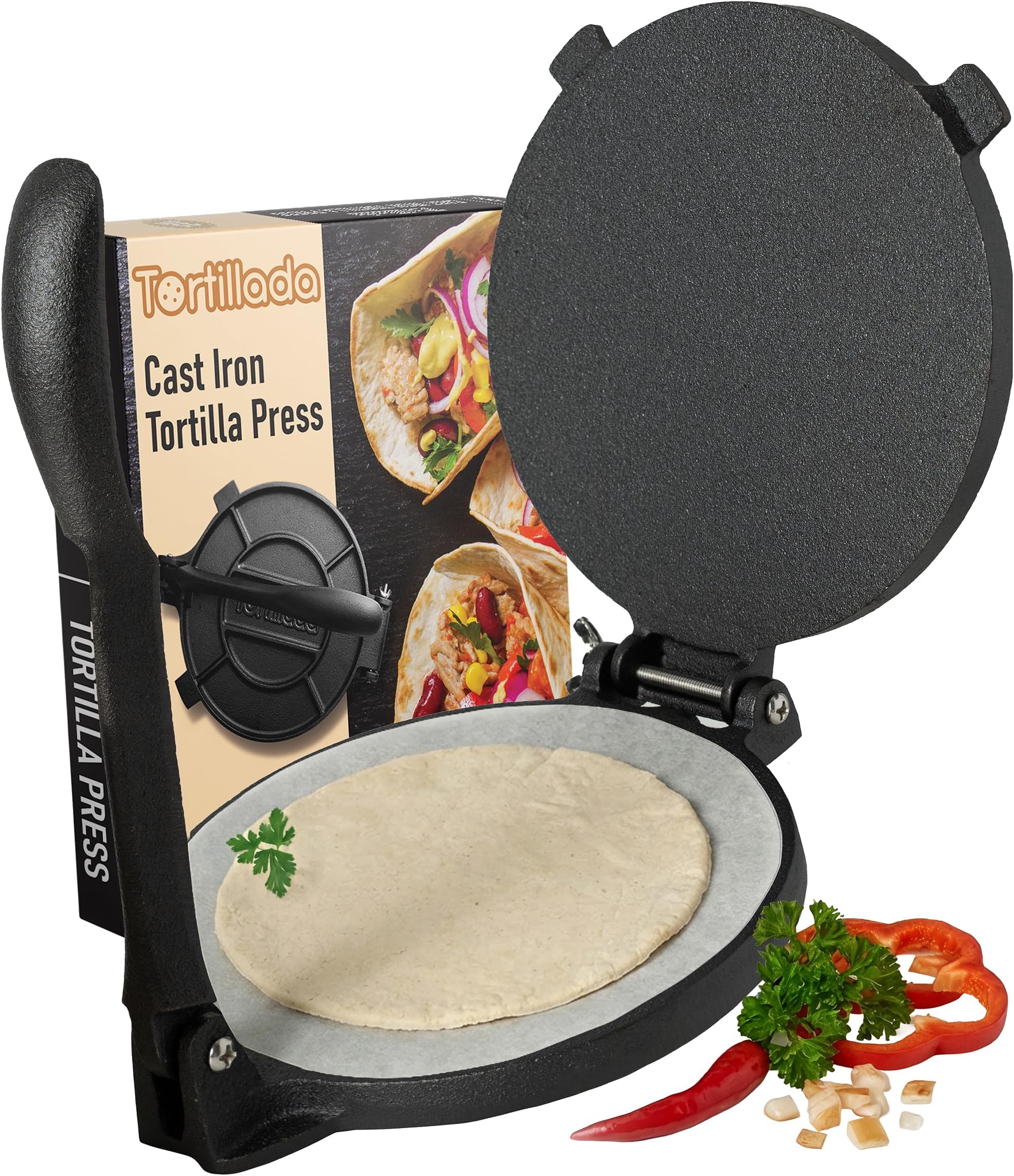 Tortillada - Tortilla Press incl. E-Book with 50 Recipes (30 cm)