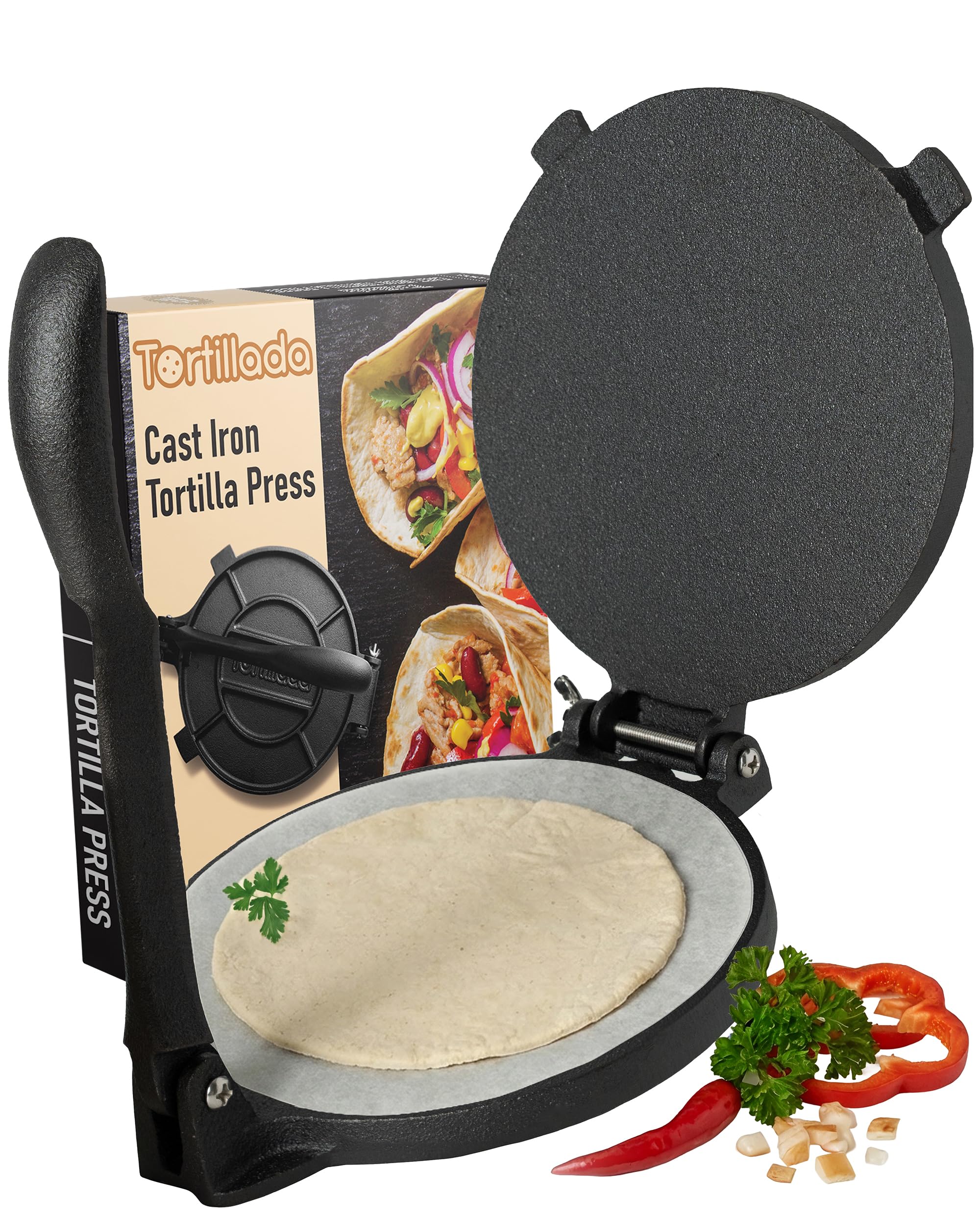 Tortillada - Tortilla Press incl. E-Book with 50 Recipes (12 Inch)