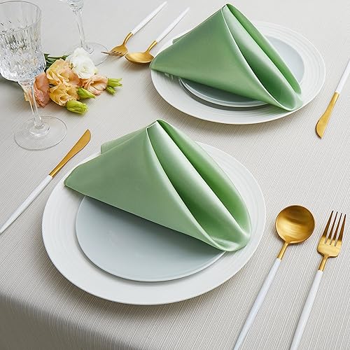 Miniatura 3 de Paquete de 16 servilletas cuadradas de satén de 17 x 17 pulgadas, servilletas suaves y sedosas para restaurante, bodas, banquetes, decoración de