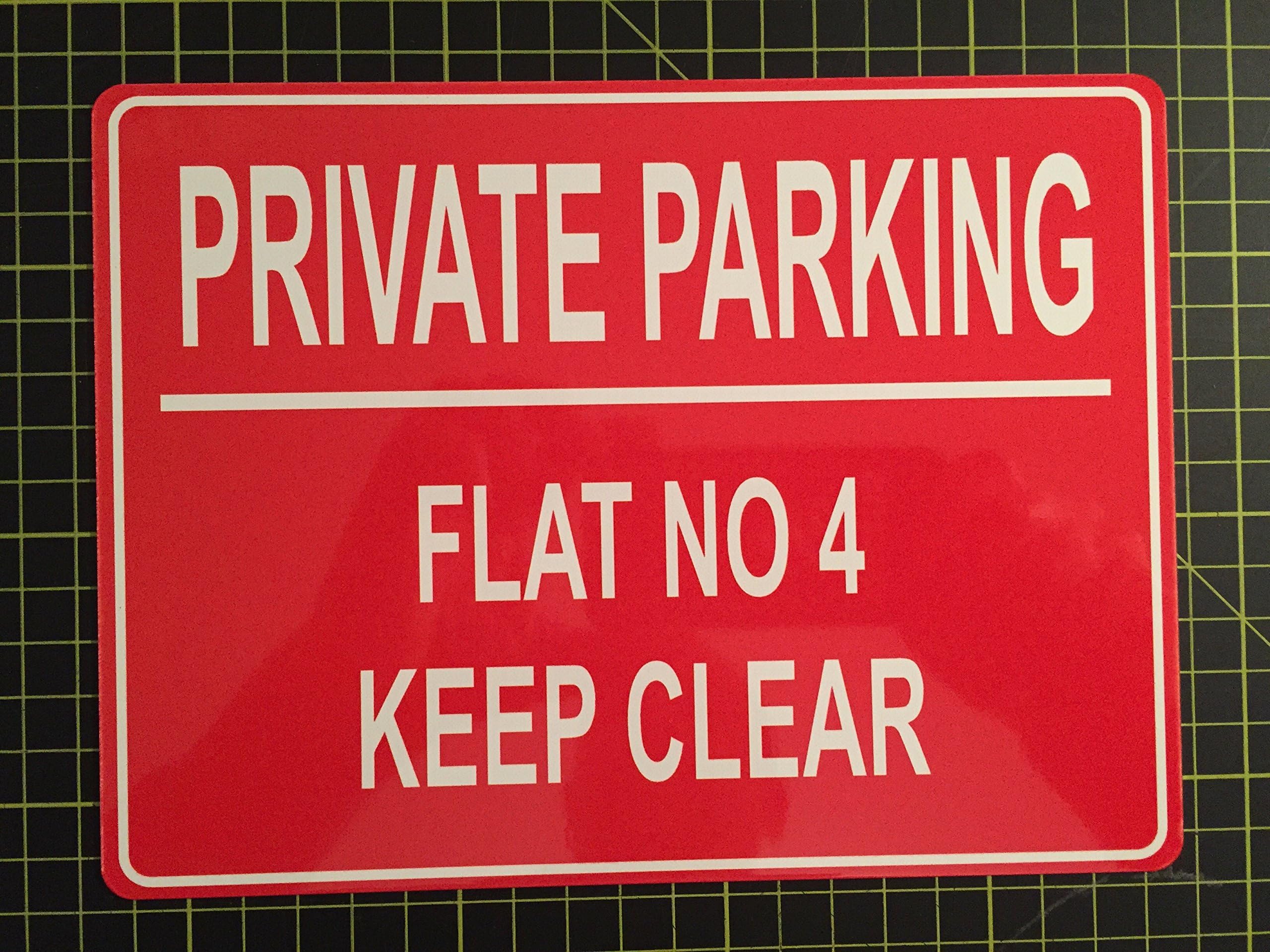 vinylgraffixx ltd PARKING SIGN PERSONALISED PRIVATE NO PARKING METAL SIGN ANY COLOUR 8 X 6 Inch