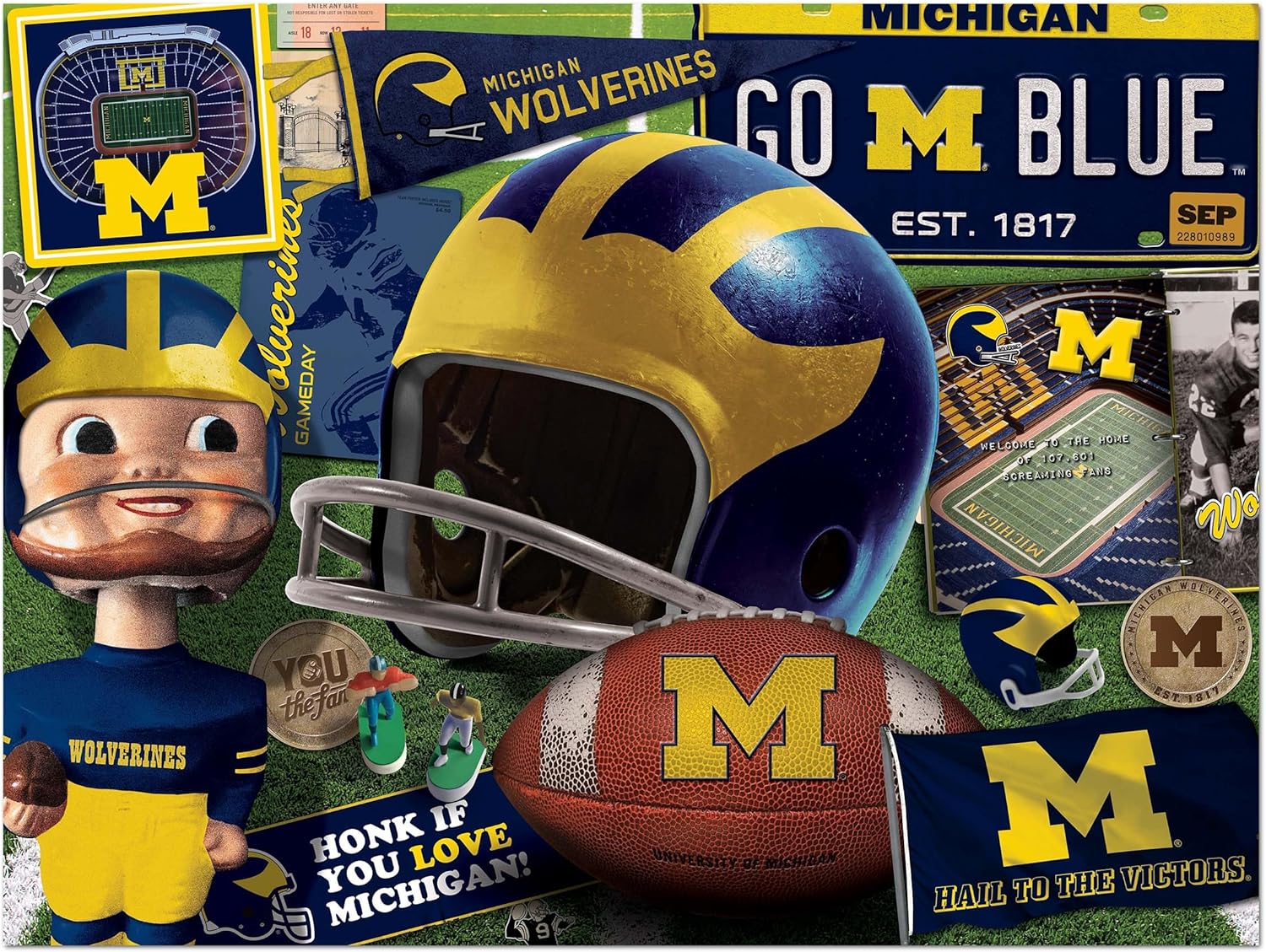 YouTheFan NCAA Michigan Wolverines Retro Series 500pc Puzzle 15" x 20"