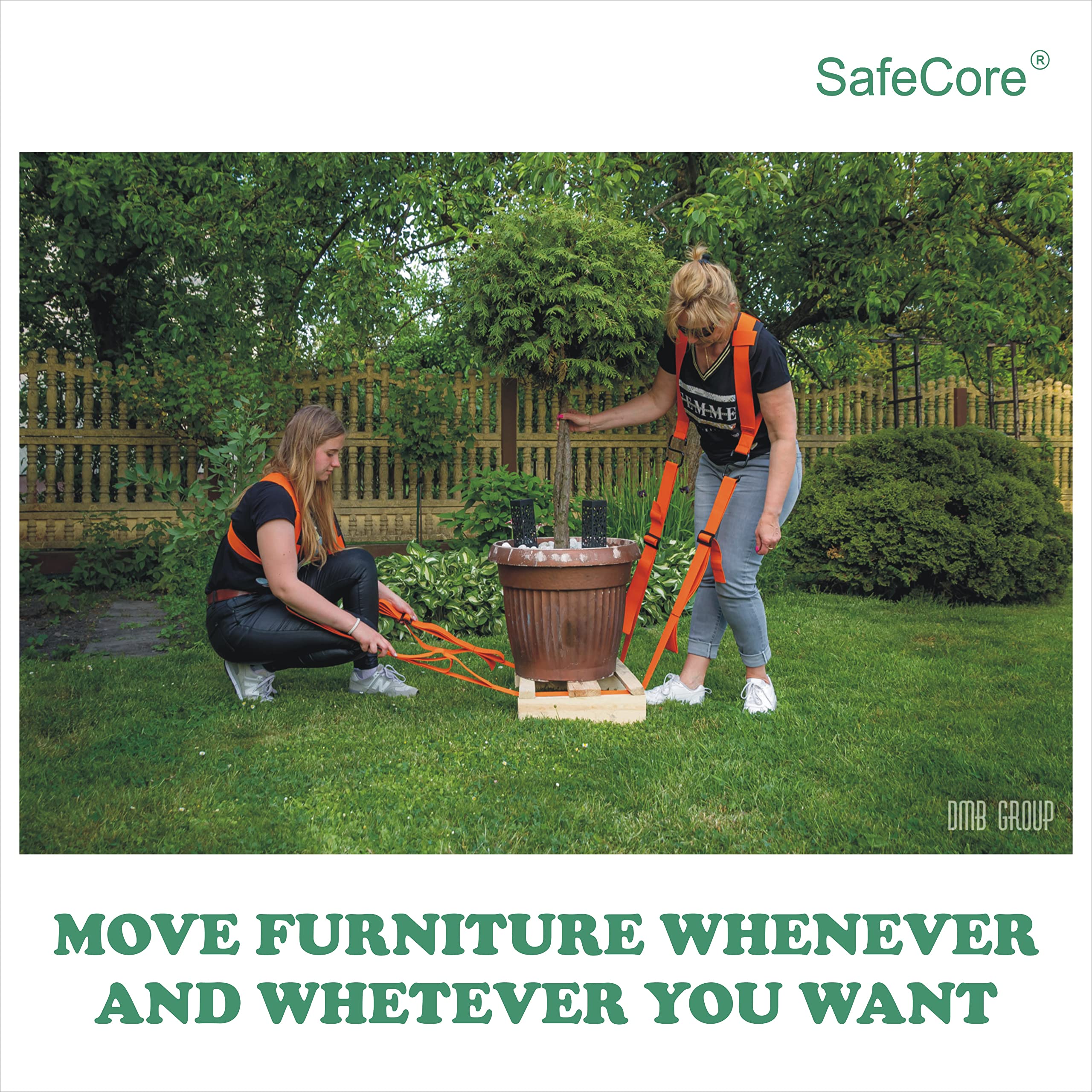 SafeCore Cinturón de Transporte 2 Personas 500 kg, Correas 4 m, Ajustables