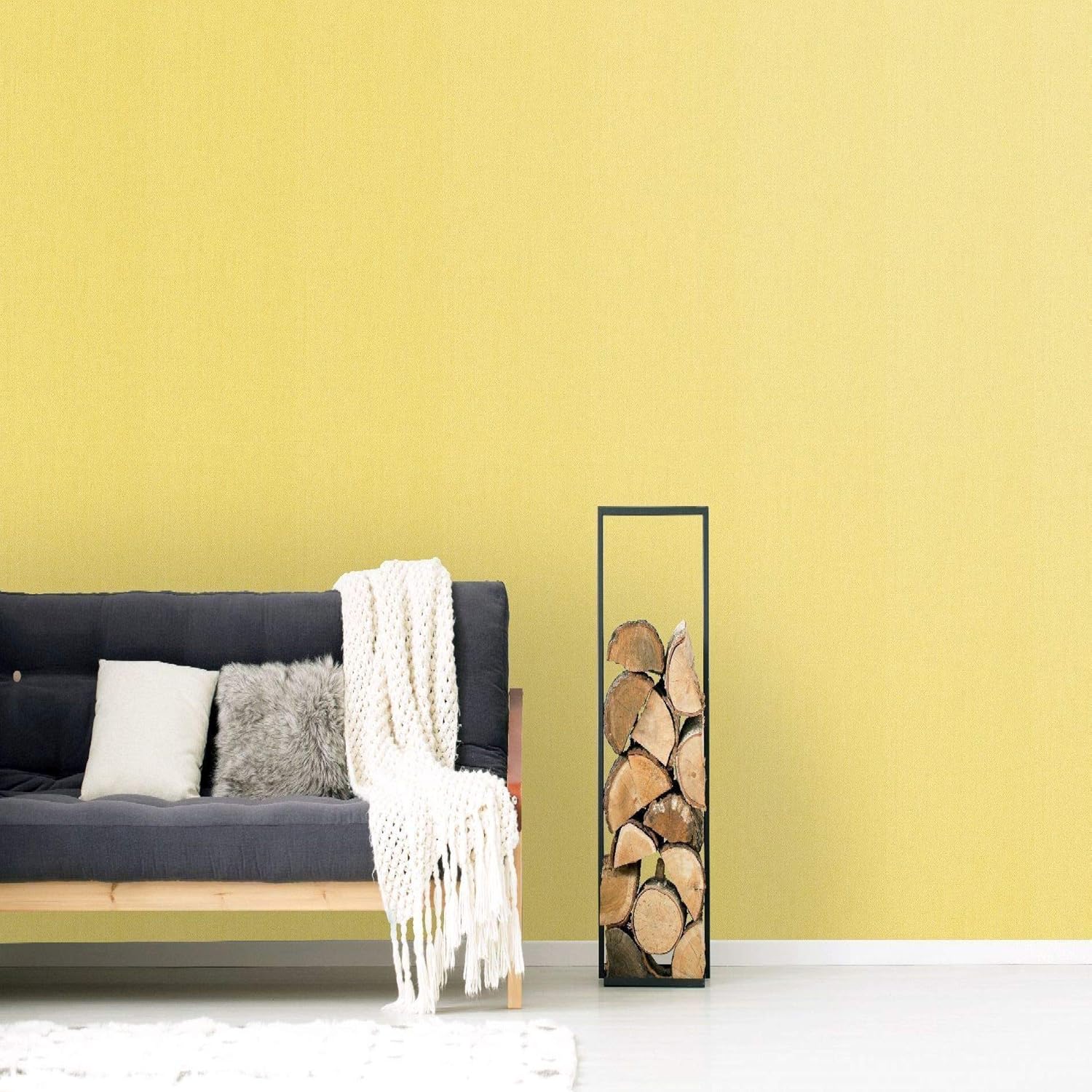 Superfresco Easy Yellow Calico Textured Wallpaper