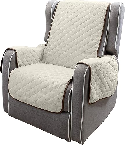 Miniatura 2 de Home Details Funda protectora acolchada reversible para muebles, buena para pelo de perro, polvo y derrames, lavable a máquina, silla de brazo,
