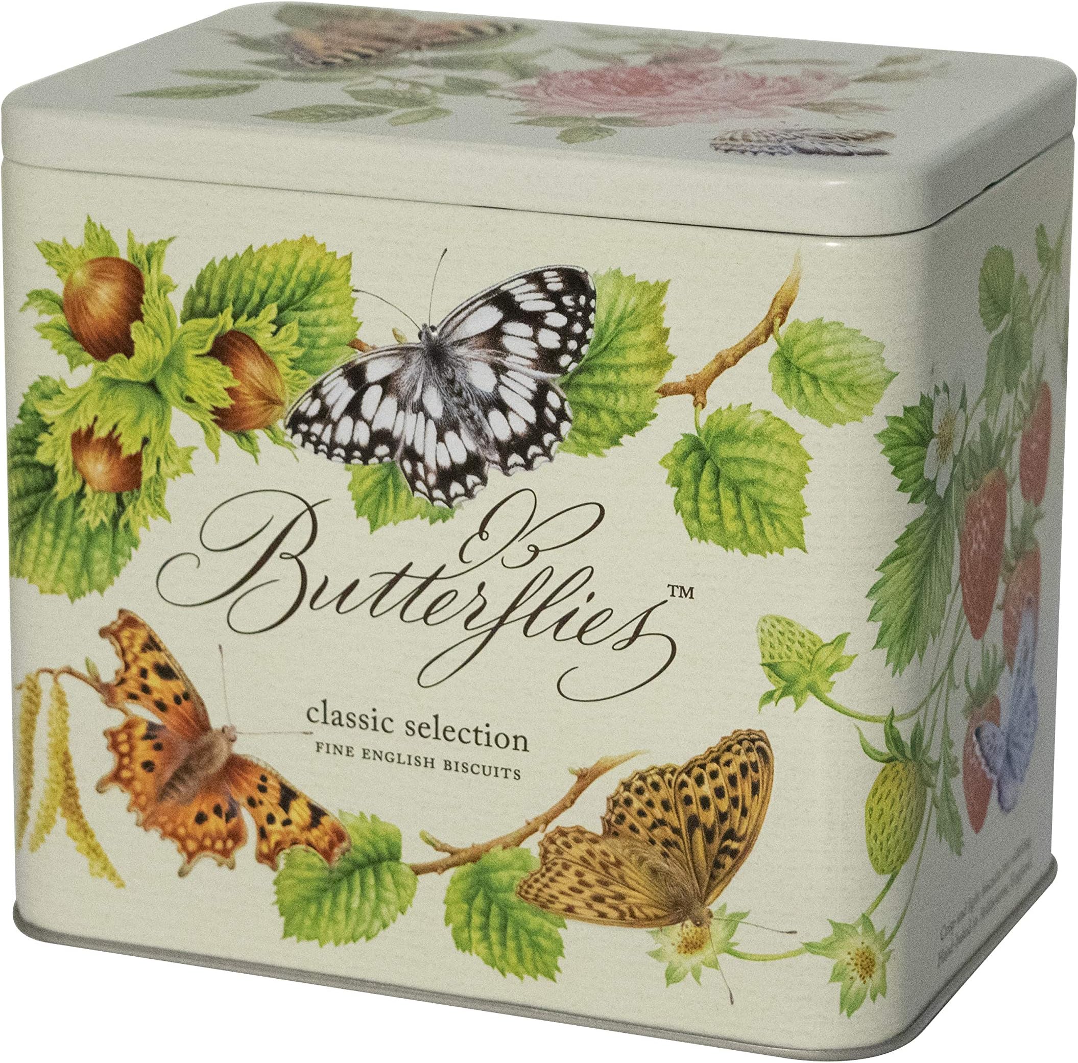 Artisan Biscuits Butterflies Gift Tin Strawberry, Lemon and Chocolate Praline, 225 g, ABBF101