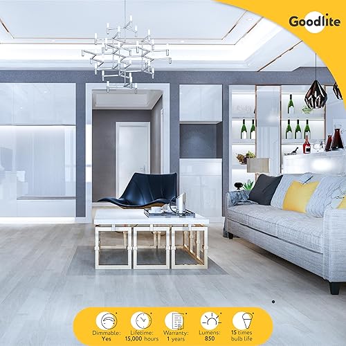 Miniatura 5 de Goodlite Bombilla LED G-83446 de 5000 K, 7 W, A19, 850 lúmenes, equivalente a 60 W, base E26, color blanco superregulable
