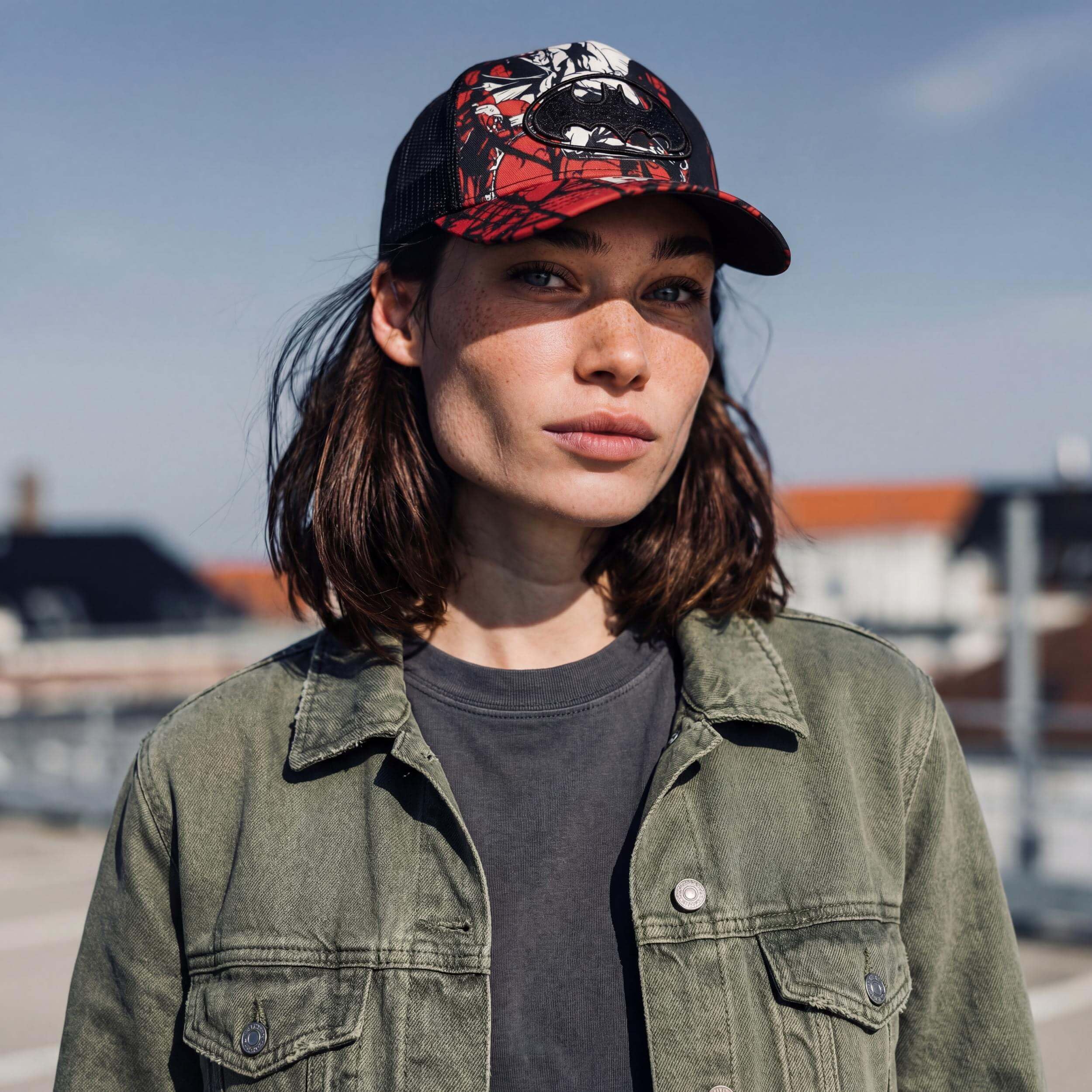 Capslab Gorra Trucker DC Comics Mujer/Hombre - Camionero de Beisbol Malla Snapback, con Visera Verano/Invierno Primavera Verano Otoño Invierno