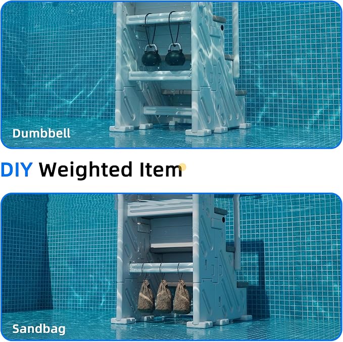 Escalera para piscina exterior con 4 peldaños antideslizantes miniatura 8