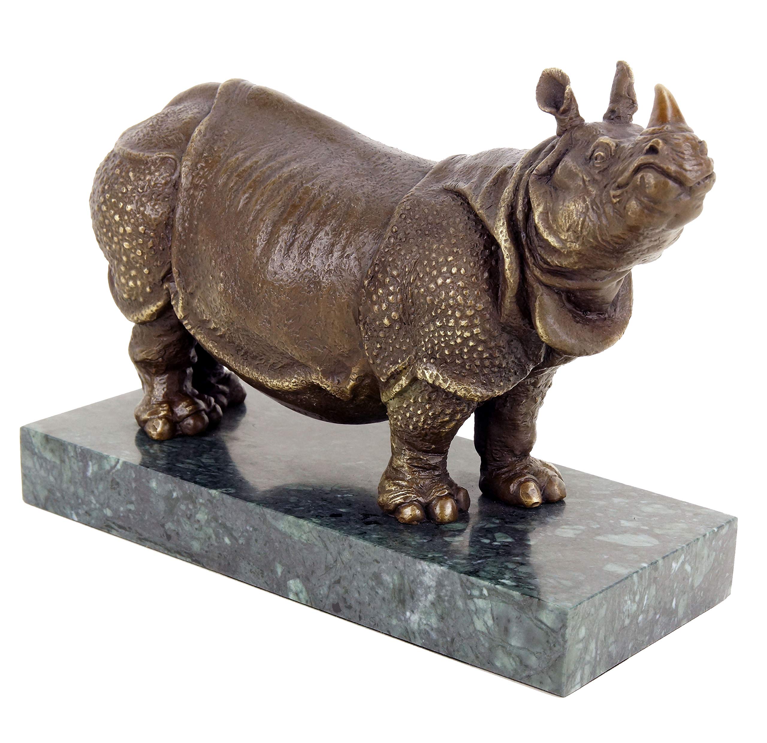 Kunst & Ambiente - Figura de Bronce de Rinoceronte de Rembrandt Bugatti - Escultura de Animales - Figura Decorativa en Base de mármol - Moderna Figura de Arte