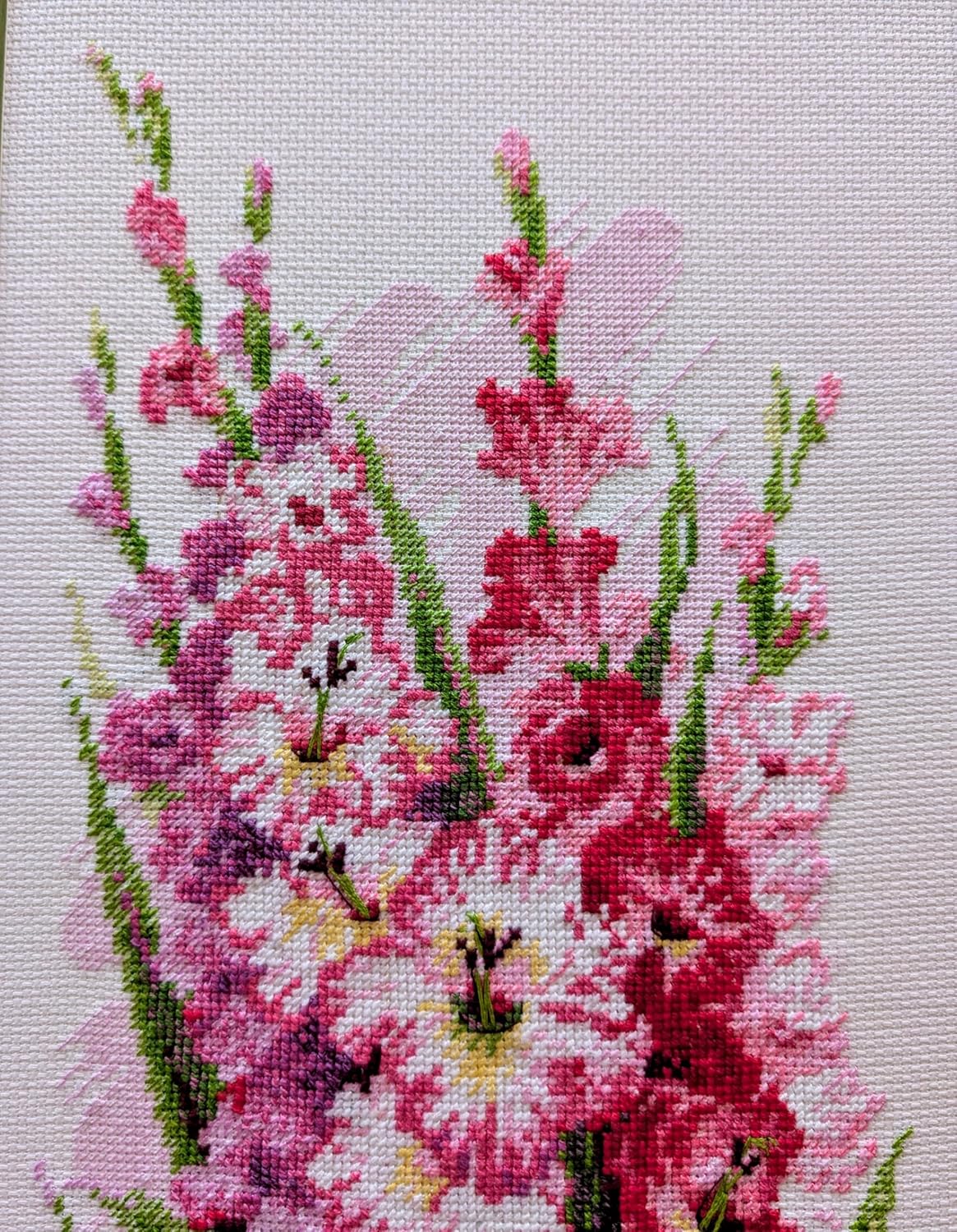 RIOLIS - Charming Gladioli 1994, Floral Cross Stitch Kits 7.75"X19.75", Cross Stitch Kits for Beginners & Advanced, Crossstitching Kits Adult, Counted Stitching Kits, Flowers Embroidery Kit