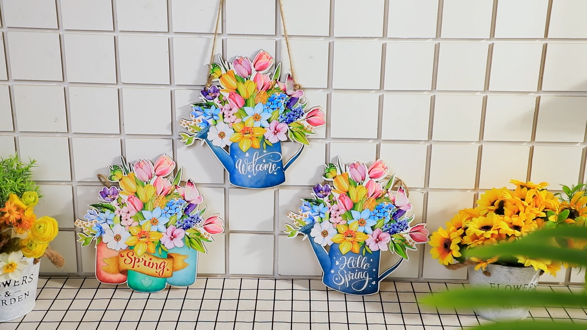 Amazon.com: Juexica Hello Spring Door Sign Spring Decoration for