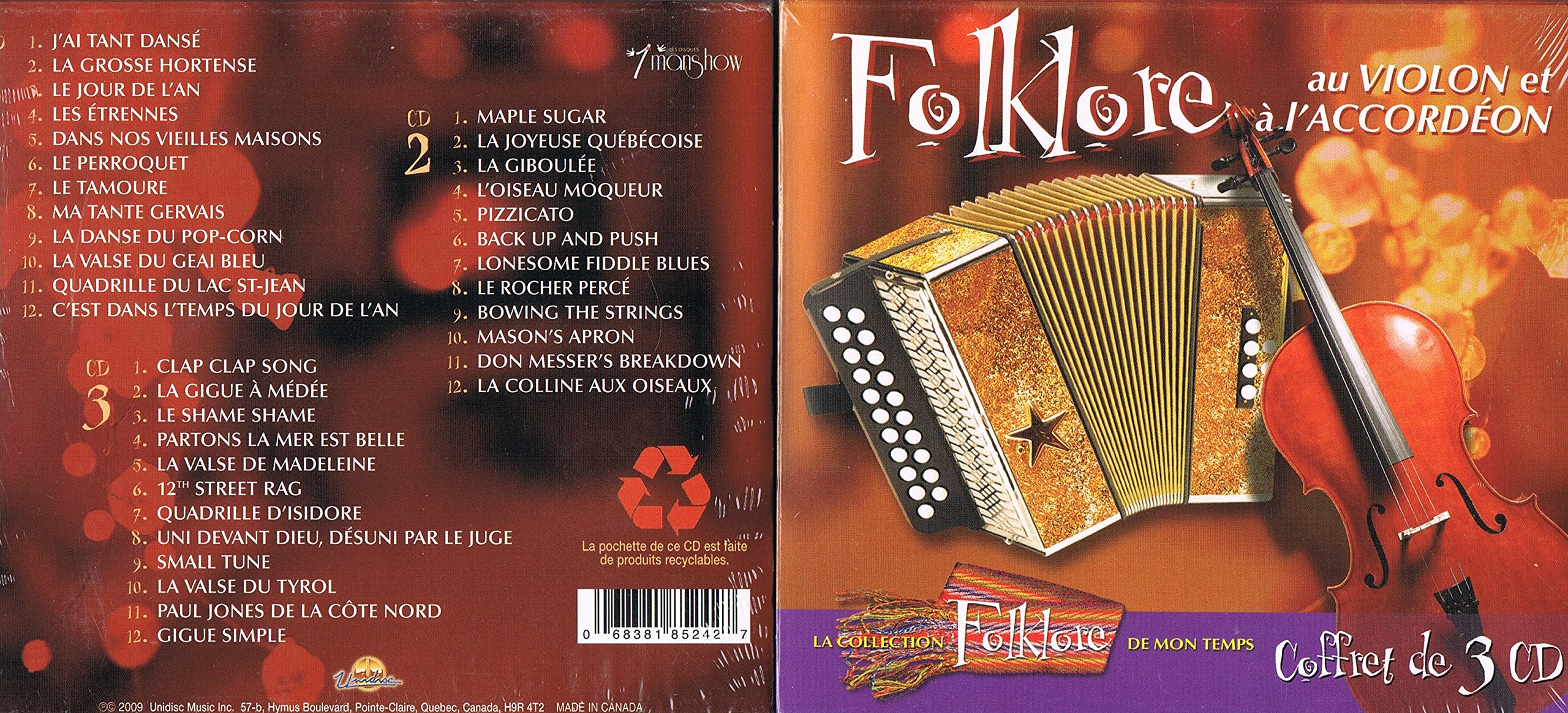 Folklore Tout en Violon Et Acc [Audio CD] Folklore De Mon Temp