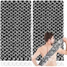 Japanese Exfoliating Towel, 2 Piece Extra Long Exfoliating Washcloth, Exfoliation Body Scrub Loofah Back Scrubber, for Men Women Exfoliation, Body Scrubbing Brush Loofah Exfoliator Black