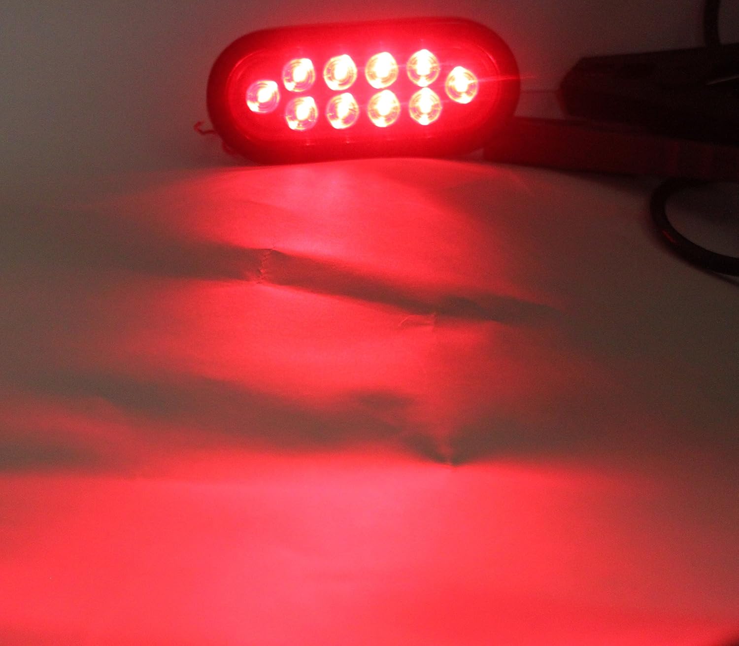 2 Red + 2 White 6" Oval Oblong LED Light Fog Back-up Reverse Stop Turn Tail Truck Trailer