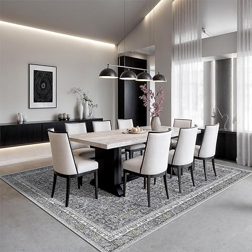 Miniatura 279 de Rugland Alfombras de área de 8 x 10, alfombra lavable resistente a las manchas, alfombras antideslizantes para sala de estar, alfombras tribales