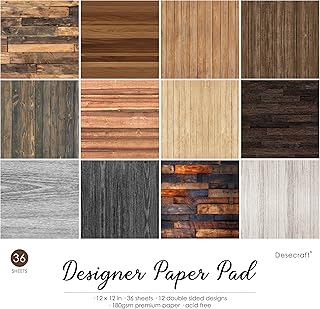 Vintage Wood Texture 12x12 Scrapbooking Cardstock Decorative Paper for C...