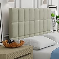Vista 37 de Glenwillow Home Varia - Cabecero tapizado doble de 20 pulgadas de alto, color beige