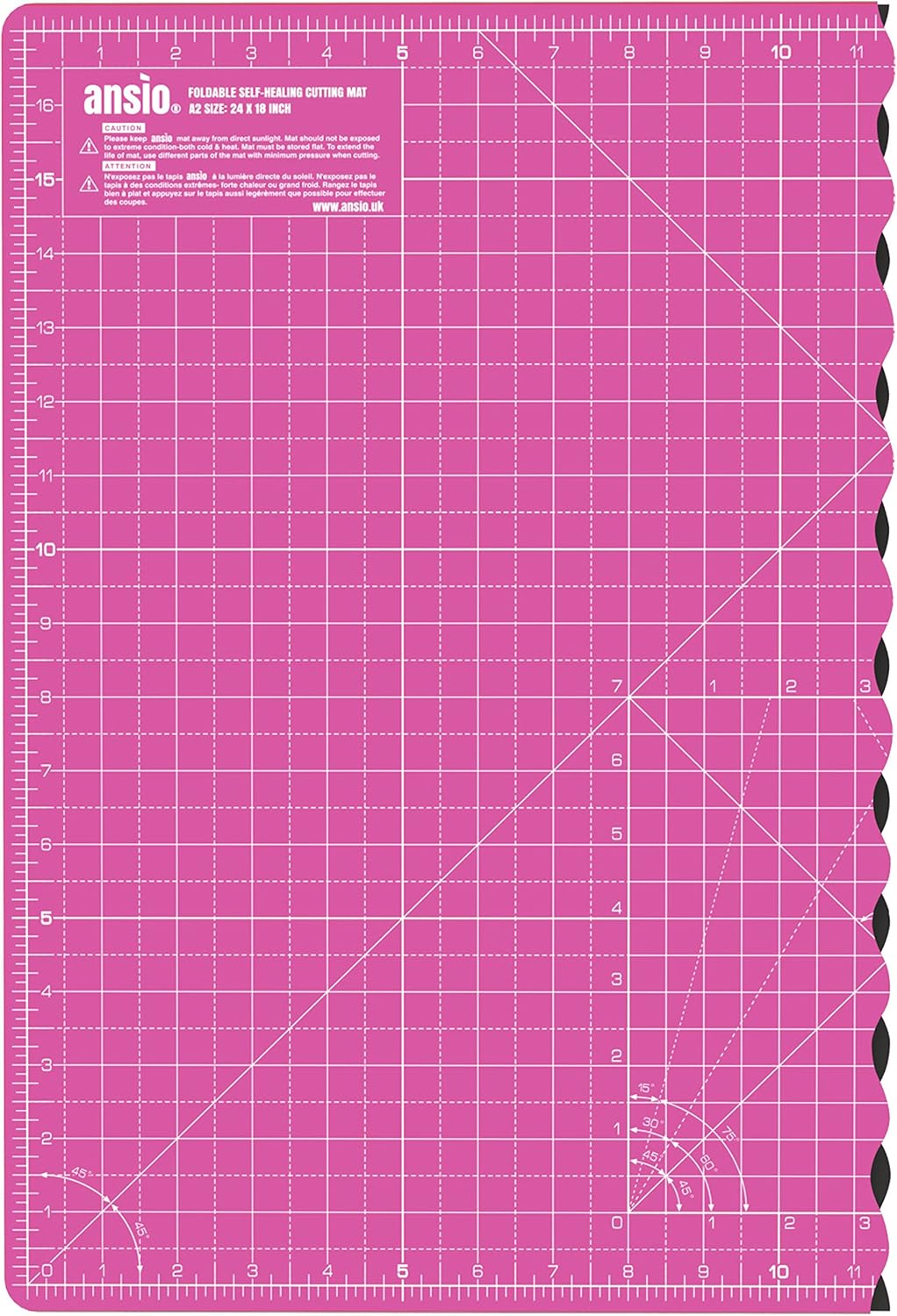Foldable Cutting Mat A2 Self Healing Imperial 23 x 17 inch - Pink
