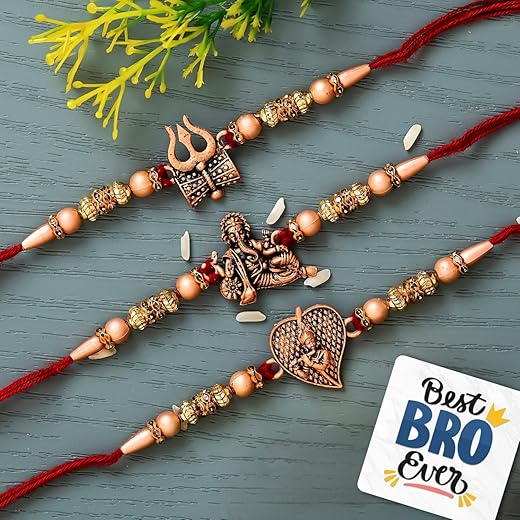 eCraftIndia Set of 3 Religious Rakhis