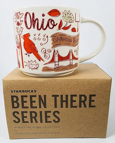 Starbucks Taza de porcelana Ohio serie Been There Across the Globe Collection, 14 onzas