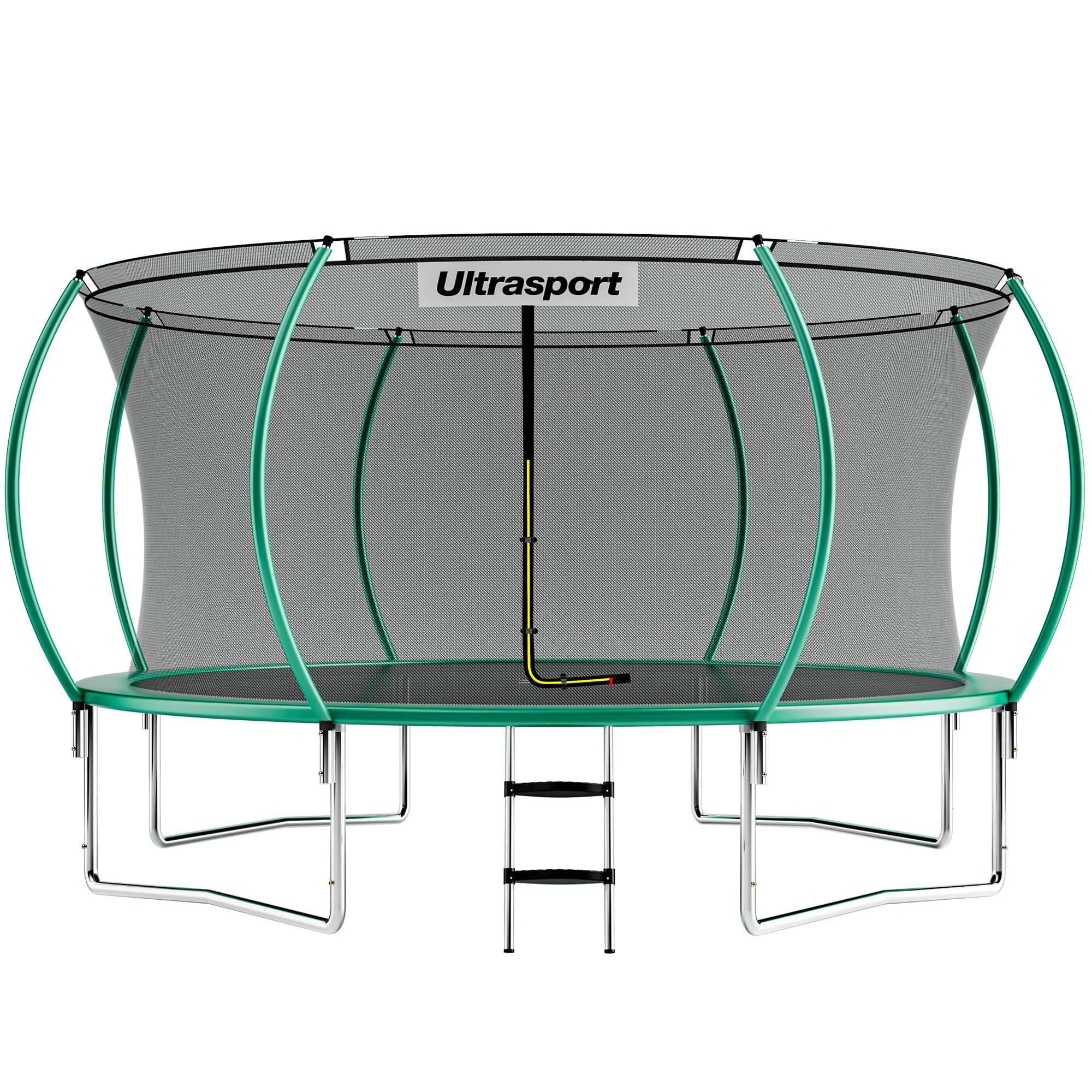 Ultrasport Cama elástica de Jardín, Set con Superficie de Salto, Red de Seguridad, Postes Acolchados y Cubierta del Borde, Resistente a la Intemperi, Unisex,Springs o sistema de cuerdas elástico