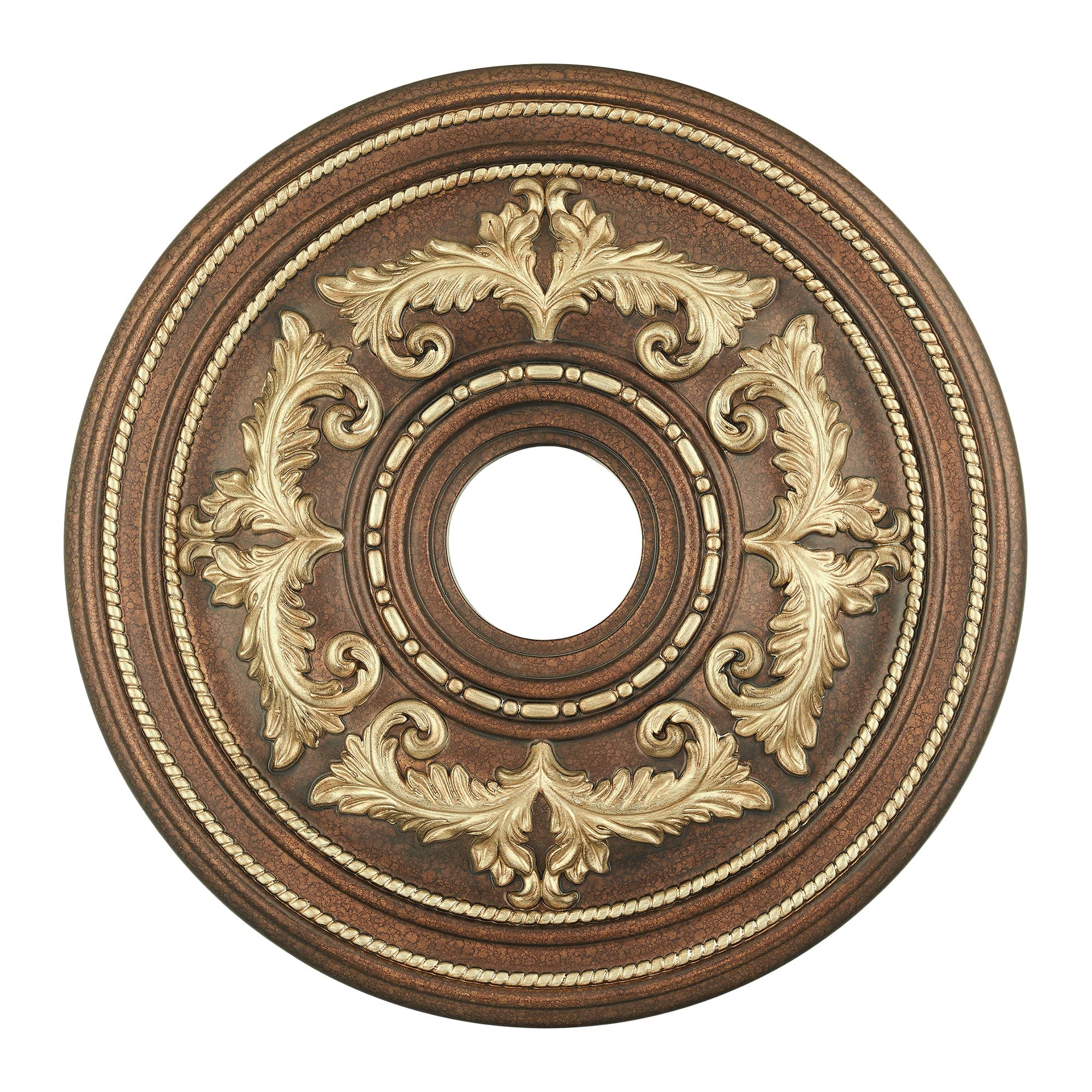 Livex Lighting, 8200-64, Ceiling Medallion, Hand Applied Palacial Bronze with Gilded Accents, 22.5"D x 1.5"H