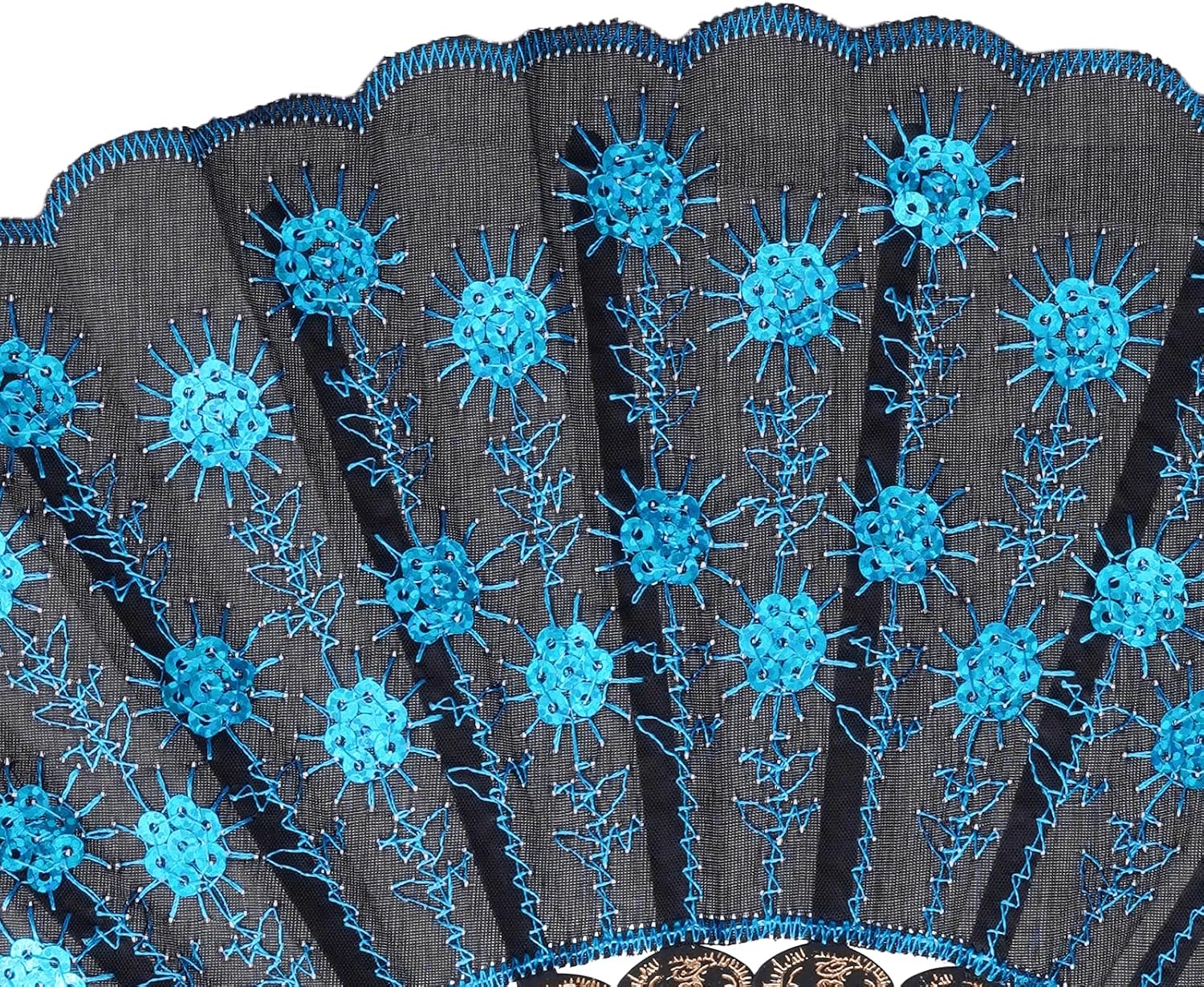 QIRMIZI 10 Pack Fabric Folding Handheld Fans, Perfect for Weddings, Parties, and Dancing,Light Blue image 4