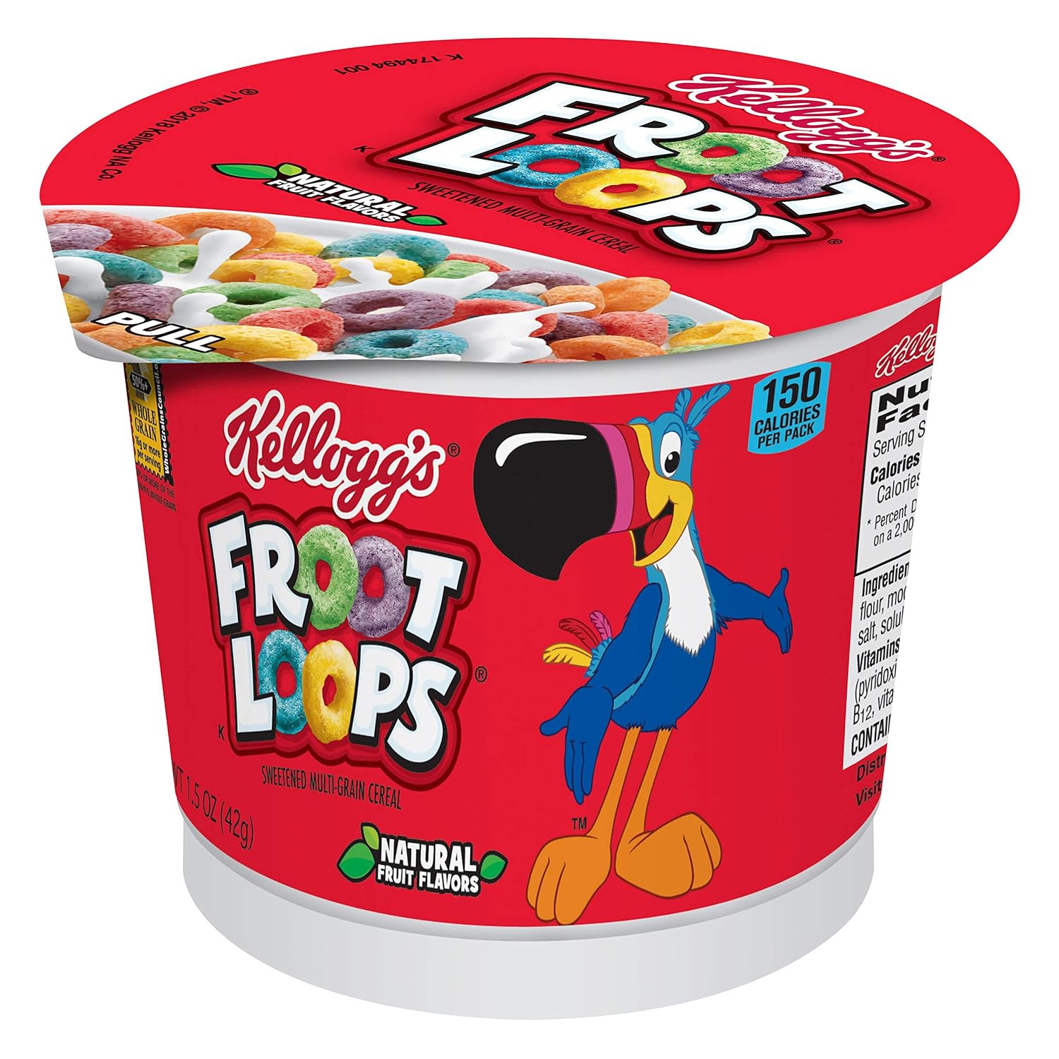 Kellogg’s Froot Loops, Breakfast Cereal in a Cup, Low Fat, Bulk Size, 12 Count (Pack of 2, 9 oz Trays)