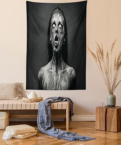 Miniatura 142 de Ambesonne Tapiz gótico, patio con hiedra encantada en la puerta antigua al bosque, colgante de pared ancho para dormitorio, sala de estar, 2-Verde