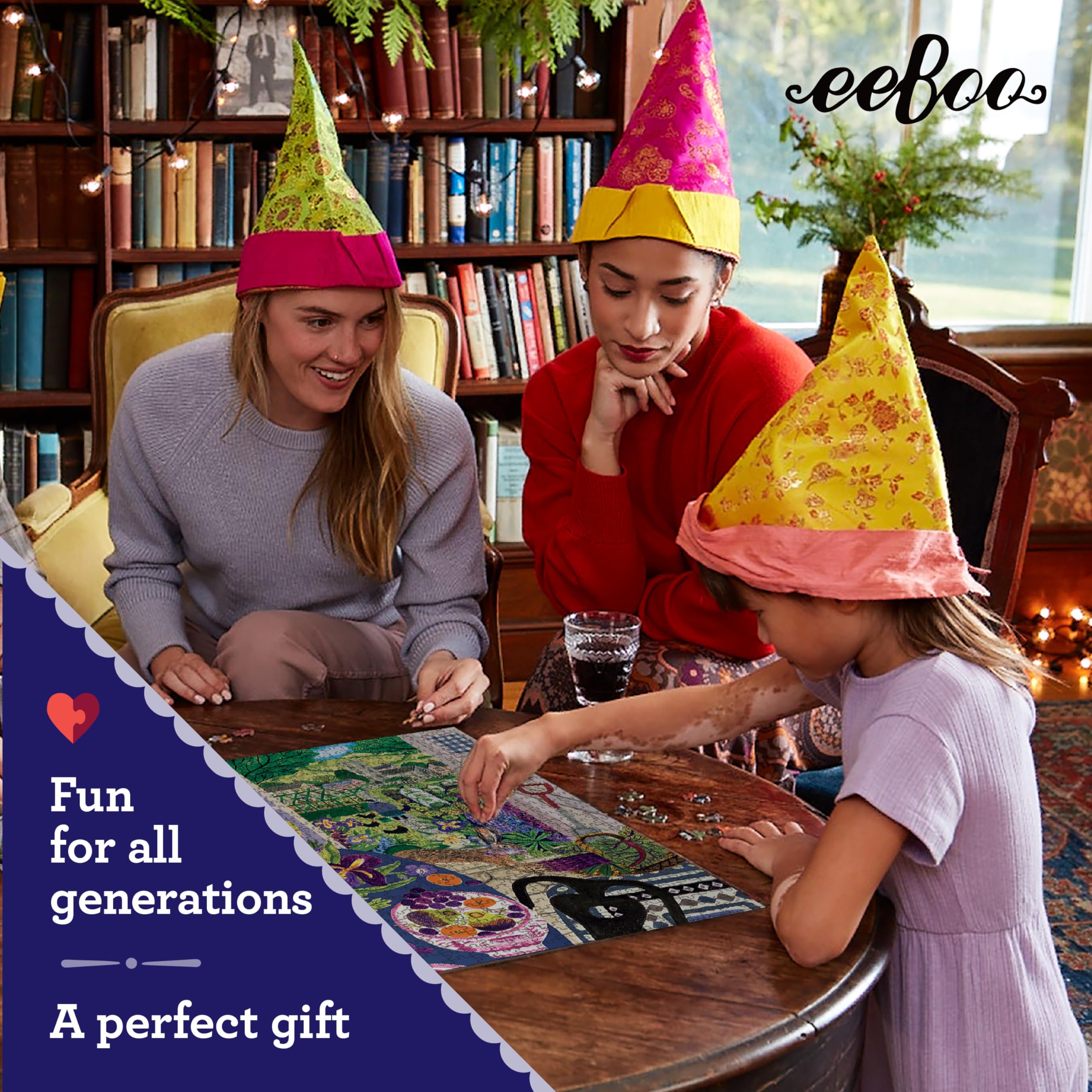 EEBOO - Lavender Kitchen - Puzzle Adulte 1000 pièces - Belle représentation des Plantes de Lavande dans la Cuisine - Puzzle en Carton recyclé - PZTLVK