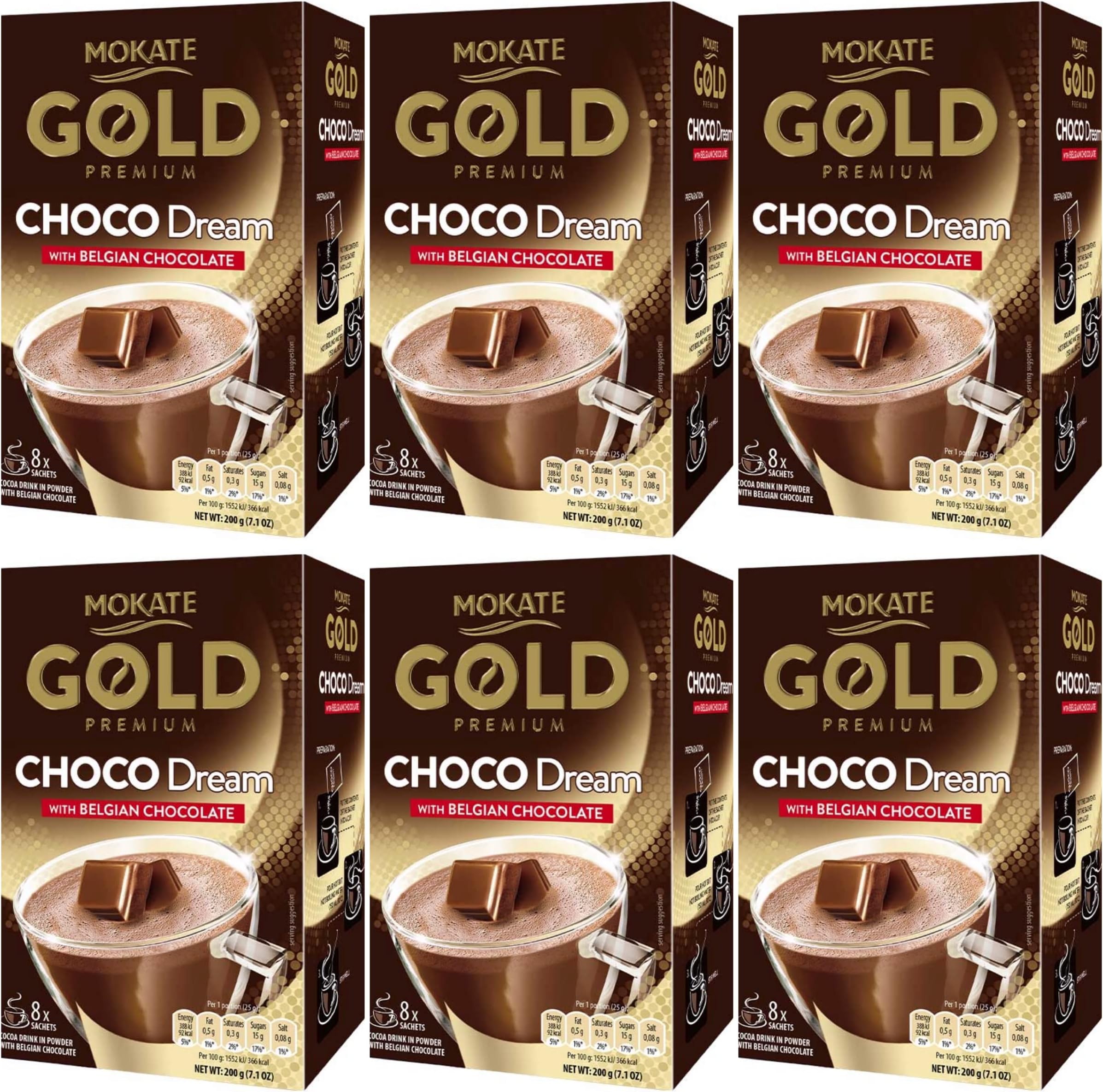 Mokate Gold Premium Choco Dream with Belgian Chocolate 6 boxes x 8 sachets