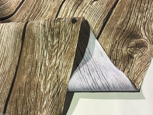 Miniatura 3 de Material de madera de la tela de tapicería de la cortina del tablón del suelo 140Cm de ancho marrón oscuro