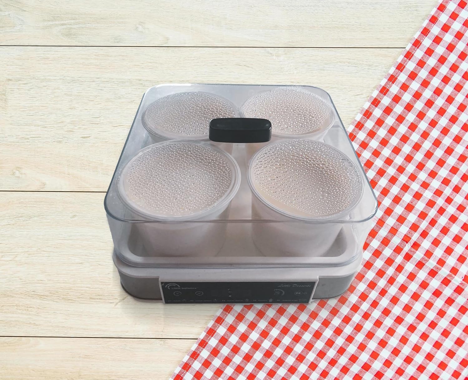 LITTLE BALANCE 8578 Set of 4 Pots for White Cheeses, 4 Pots for Cheeses, 500 g, Pot + Drainer + Lid, Ideal for Home-Made Cheeses, Made in France