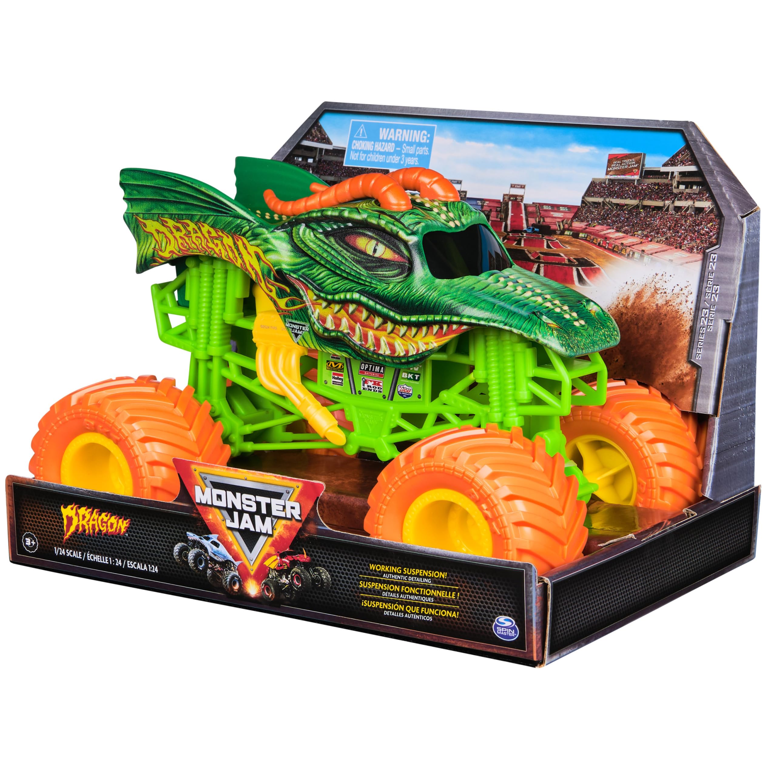 Monster Jam Zabawka Pojazd Ciężarówka 1to24 Die Cast Dragon M23