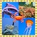 Collage de créatures marines