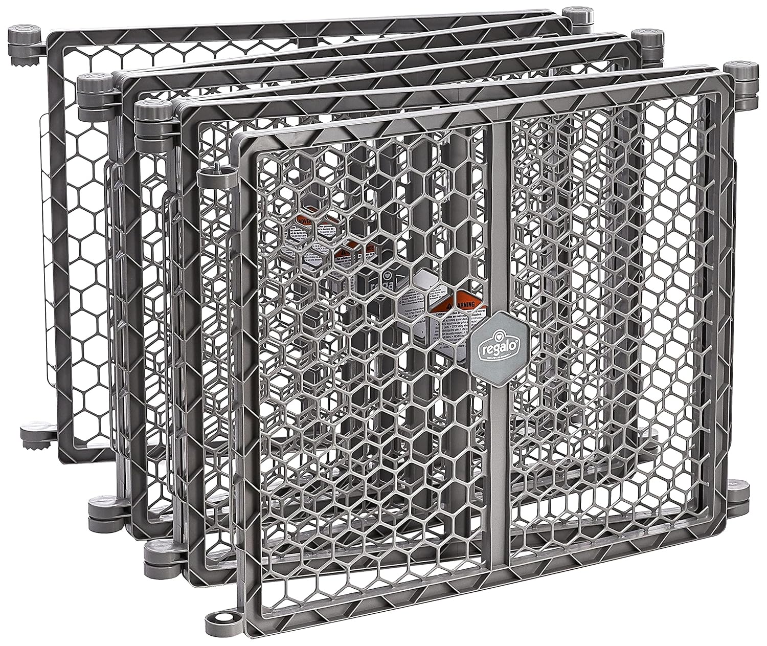 Regalo Plastic 192-Inch Super Wide Adjustable Baby Gate and Play Yard, 2-In-1, Bonus Kit, Includes 4 Pack of Wall Mounts-4 Count (Pack of 1)
