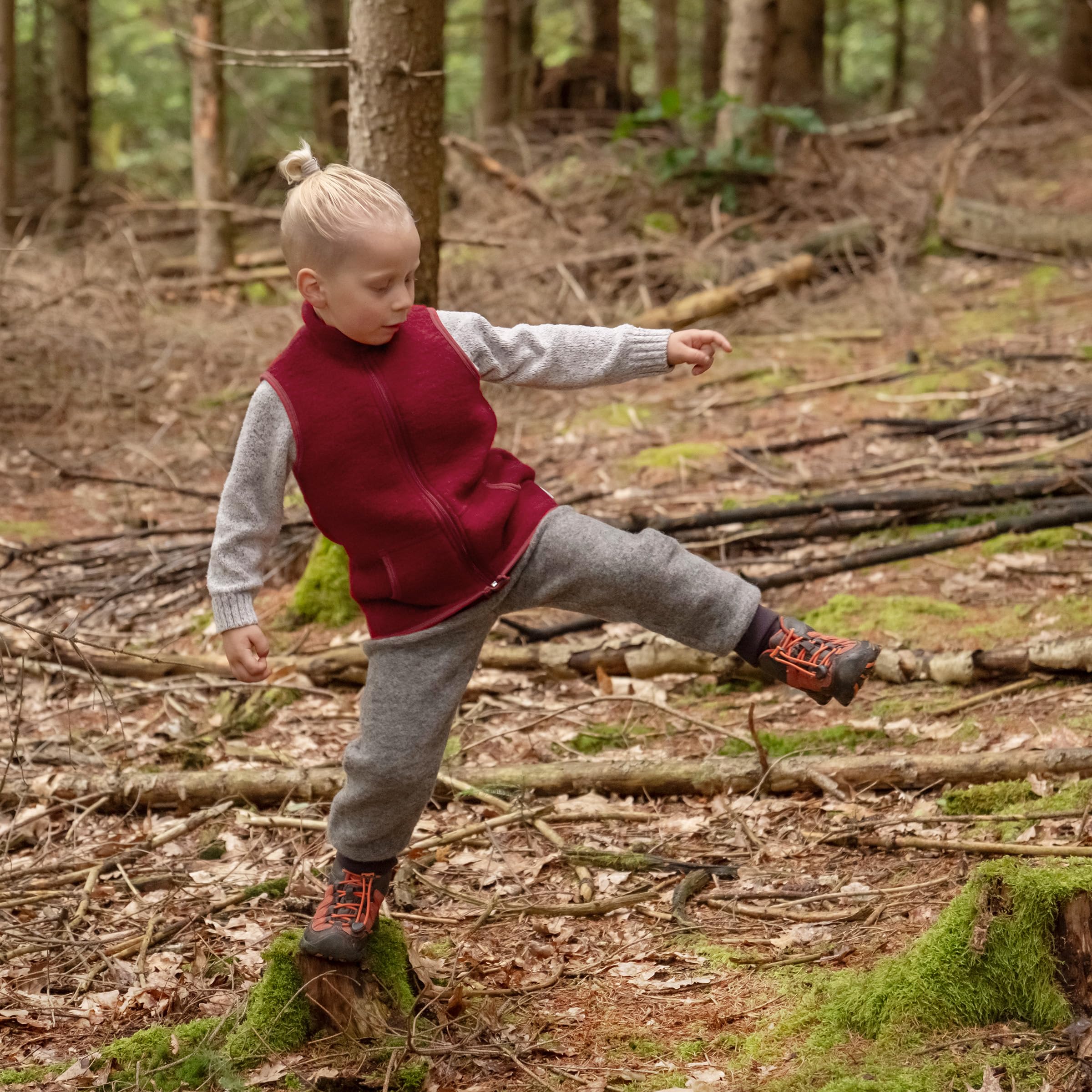 Ehrenkind ® Walkweste für Kinder aus Bio-Schurwolle | Kinderweste Gr. 74/80 | Weste Kinder in Anthrazit für Mädchen und Jungen | Kinderkleidung | Baby Weste