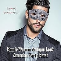 Vista 31 de Máscara de mascarada para hombre, máscara de aspecto antiguo para Halloween, fiesta veneciana, fiesta de máscaras y baile de máscaras