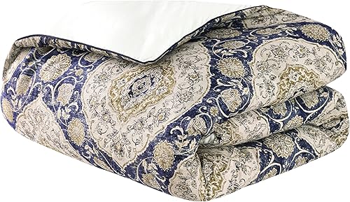 Miniatura 6 de Loom and Mill Juego de edredón de 12 piezas, juego de edredón contemporáneo de damasco jacquard, juego de ropa de cama ultrasuave en una bolsa con