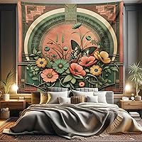 Vista 180 de Ambesonne Tapiz de naturaleza, silueta de oso salvaje en el bosque de la selva en la noche oscura, ilustración para colgar en la pared para Verde