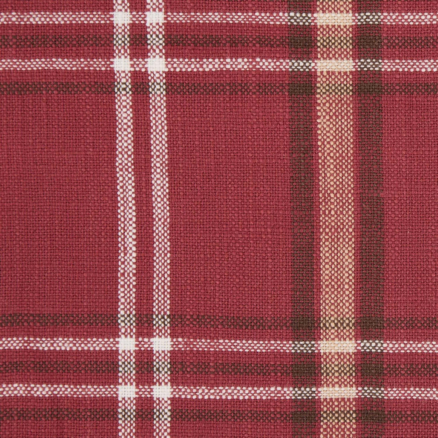 DII Throw Pillow Cover Collection Decorative Cotton Set, Machine Washable, 18x18, Barn Red Mixed Plaid 4 Count : Everything Else