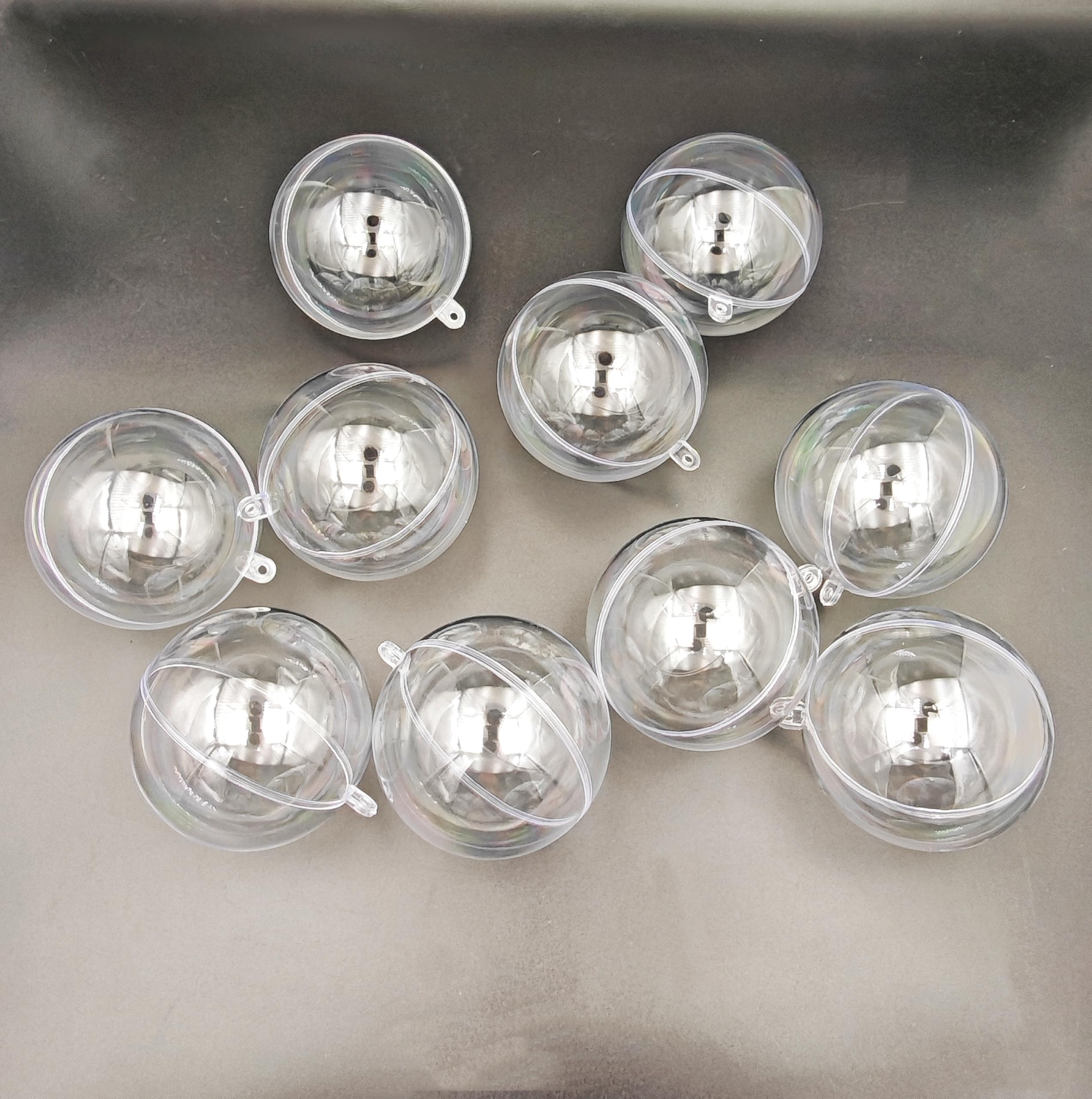 YOZIEMQ Acrylic hollow ball, Clear Plastic Fillable Ornaments Ball - Image 3