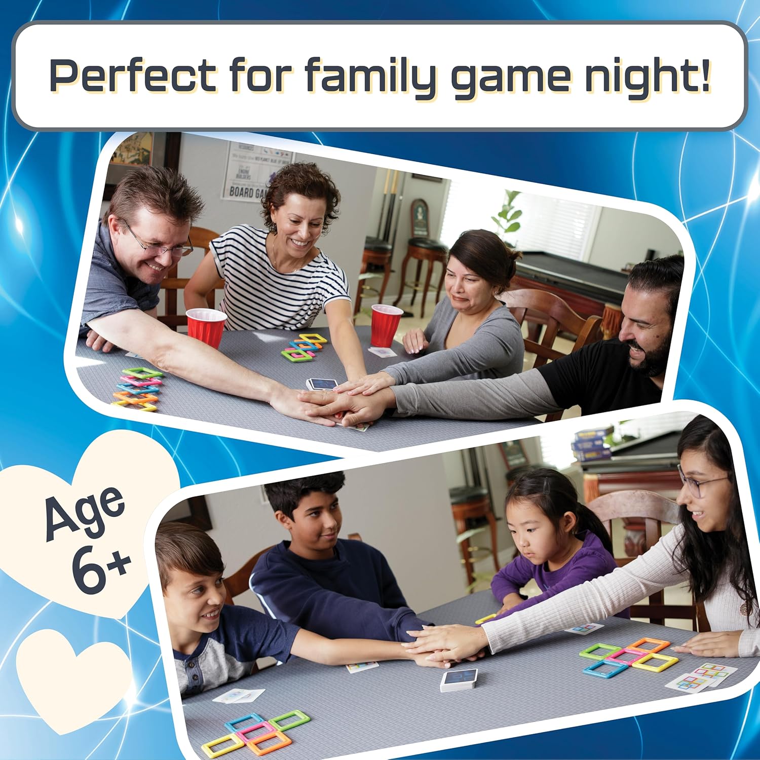 Amigo Magnefix Magnetic Tile Game - Fun Board Game for Family Game Night or Parties. A Race Game with Magnet Tiles and Puzzle Solving. Fun for Kids, Teenagers and Adults. Official Magformer Pieces.
