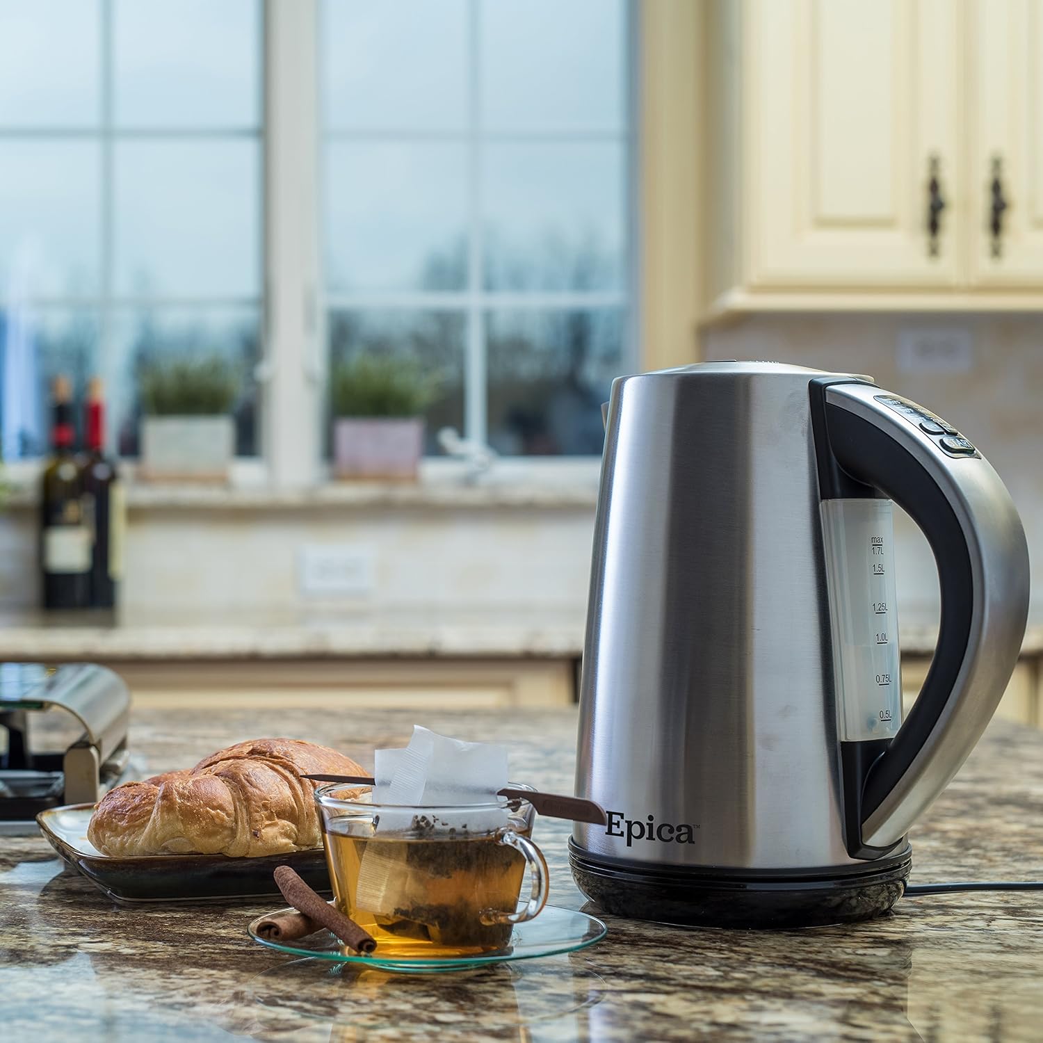 Epica 6-Temperature Variable Stainless Steel Cordless Electric Kettle, view 5