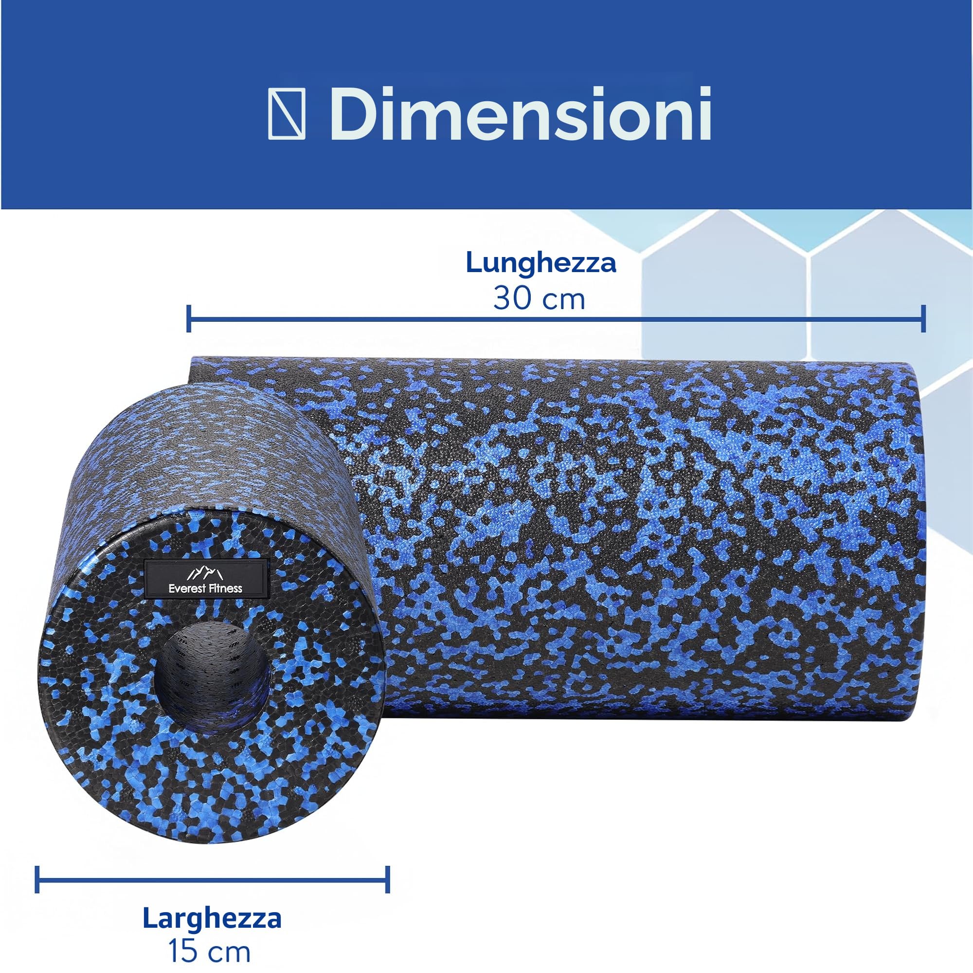 Foam Roller Pilates Liscio - Foam Roller Schiuma Medio Duro - Rullo Massaggio Muscolare Ø 15 x 30 cm - Rullo Schiena Cellulite - Tubo Fitness Palestra Stretching e Yoga